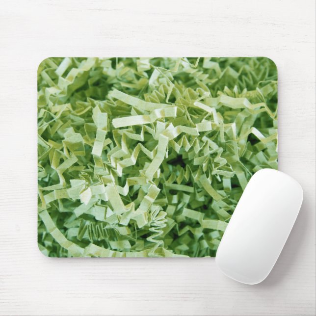Abstract Green Shredded Recycle Stuffing Paper Mouse Mat (With Mouse)