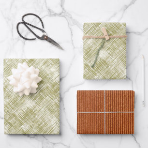 Abstract Green Spice Lines Christmas Birthday Wrapping Paper Sheet