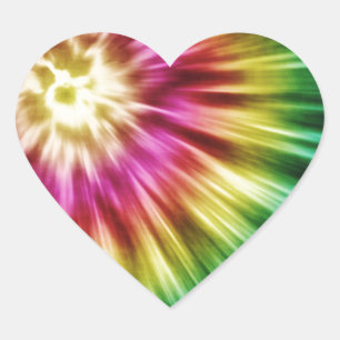 Abstract Green Tie Dye Heart Sticker