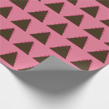 Abstract green tree on pink Christmas