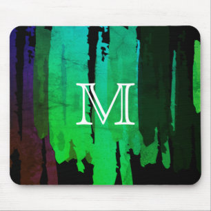 Abstract Green Watercolor Splatter Art Vintage Mouse Mat