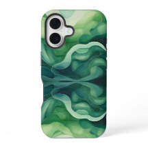 Abstract Green Waves Apple iPhone 16 Tough Case