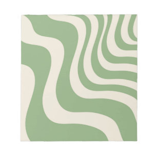 Abstract Green Wavy Stripe Stylish Spring Summer  Notepad