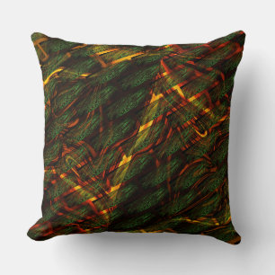 Abstract green with fire colour cushion