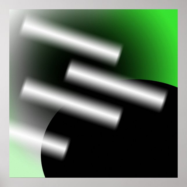 Abstract Green with Rays of Light AP0005 Poster (Front)
