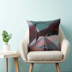 Abstract greenish to brown the paths to the heart cushion