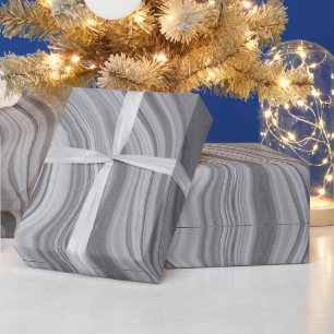 Abstract Grey Agate Marble Swirl Wrapping Paper