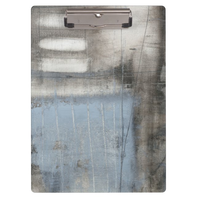 Abstract Grey & Blue Painting Clipboard (Front)