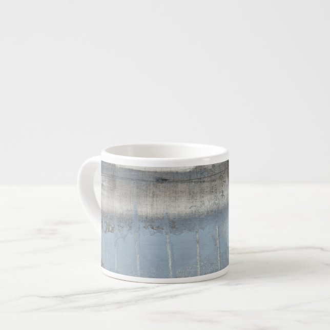 Abstract Grey & Blue Painting Espresso Cup (Front Left)