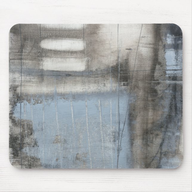 Abstract Grey & Blue Painting Mouse Mat (Front)