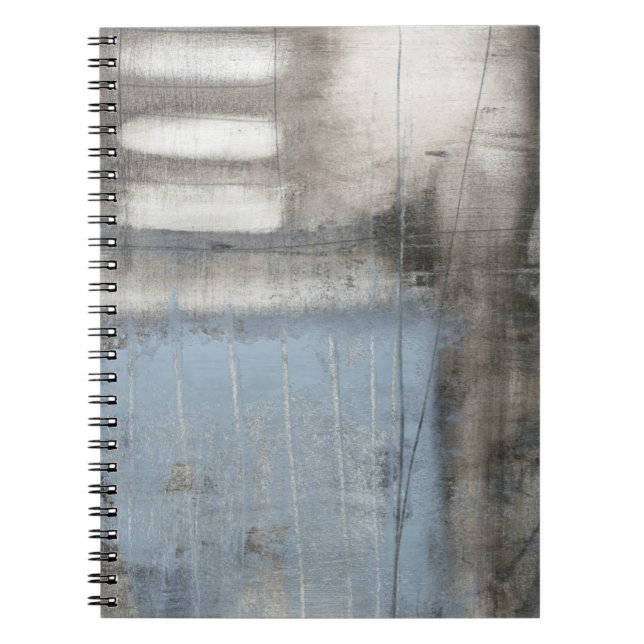 Abstract Grey & Blue Painting Notebook (Front)
