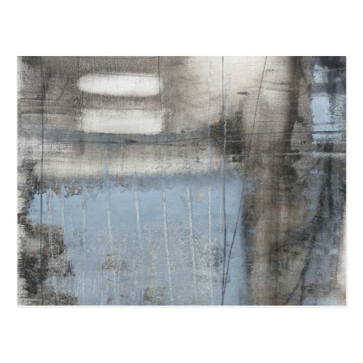 Image of Abstract Grey & Blue Painting Postcard