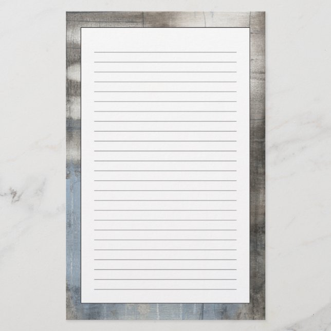 Abstract Grey & Blue Painting Stationery (Front)