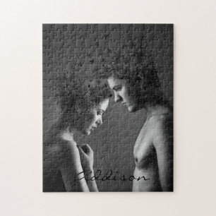 Abstract grey couple jigsaw puzzle