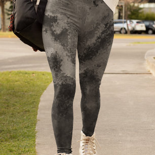 Abstract Grey Diffusion Leggings