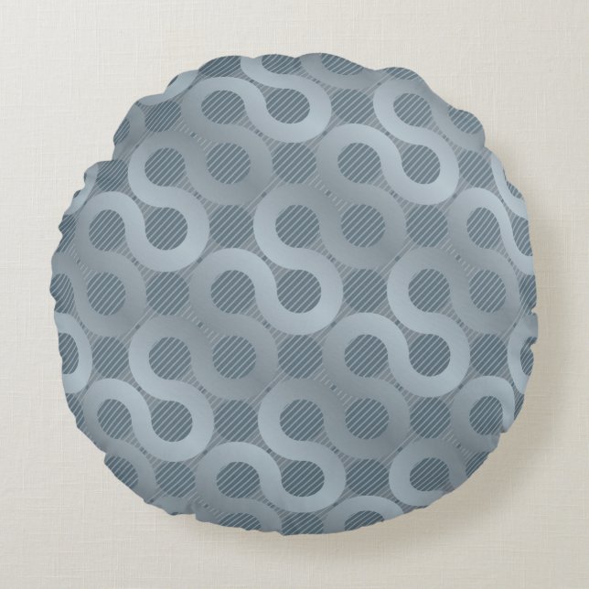 Abstract grey flow background round cushion (Front)