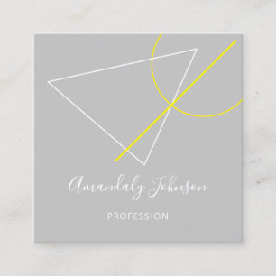 Abstract Grey Grey Geometry ARCHTECT DESIGNER Square Business Card