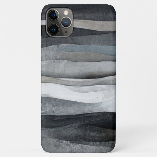 Abstract Grey Grey Waves Art Case-Mate iPhone Case (Back)