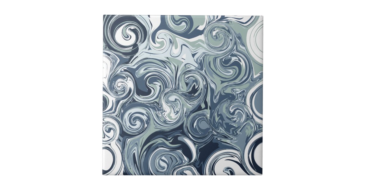 Abstract Grey Swirl Marble Texture Tile | Zazzle