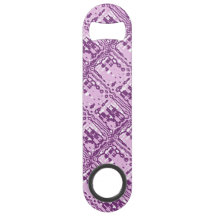 Abstract Grid Purple Speed Bottle Opener
