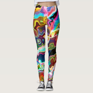Abstract Groovy Colourful 1 Capri Leggings