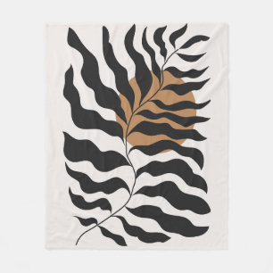 Abstract groovy floral fleece blanket
