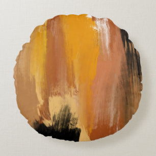 Abstract Grounded Earth Round Cushion