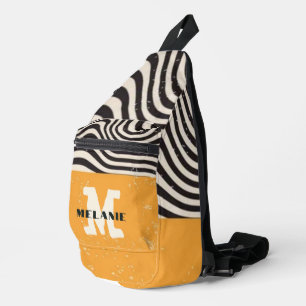 Abstract grunge aesthetic  minimal Monogram Sling Bag