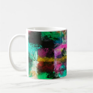 abstract grunge background from colour chaotic blu coffee mug