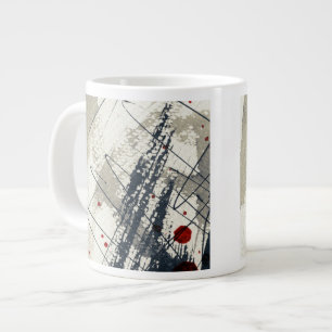 Abstract grunge background, ink texture. 2 large coffee mug