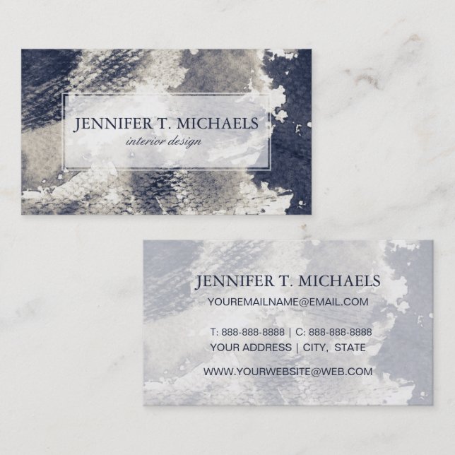 Abstract grunge background. Watercolor, ink Business Card (Front/Back)