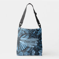 Abstract Grunge Blue Butterfly Art Personalised