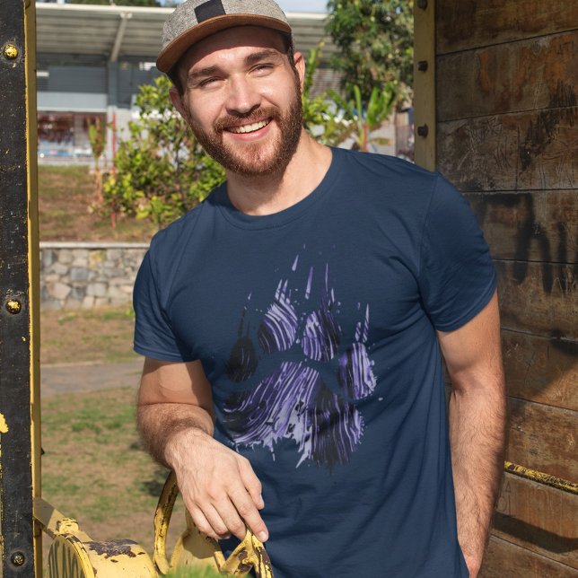 Abstract Grunge Blue Grizzly Bear Paw Claw T-Shirt (Creator Uploaded)