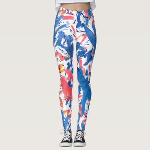 Abstract Grunge Floral Pattern  Leggings