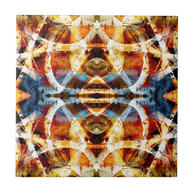 Abstract grunge graffiti pattern tile (Front)