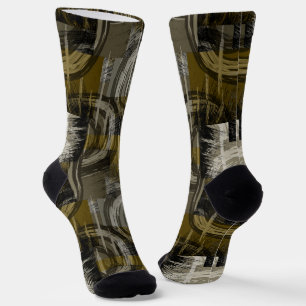 Abstract grunge, monochrome brown socks
