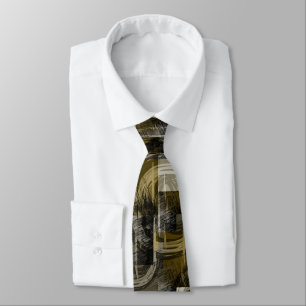 Abstract grunge, monochrome brown tie