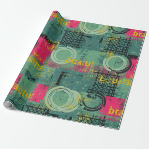 Abstract Grunge Pattern with Geometric Shapes (1) Wrapping Paper