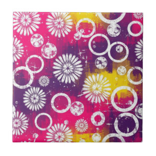 Abstract Grunge Pattern with Starburst & Bubble Tile