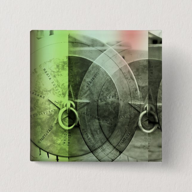 Abstract Grunge Ring n Star Button (Front)