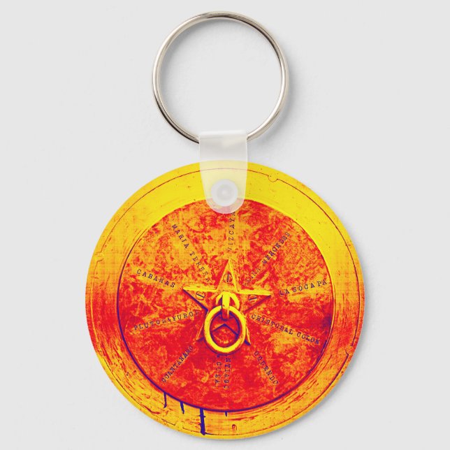 Abstract Grunge Ring n Star Key Chain (Front)