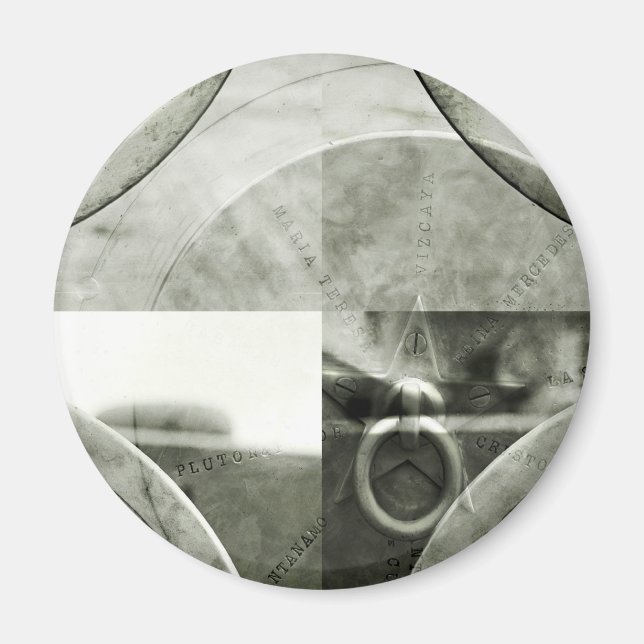 Abstract Grunge Ring n Star Magnet (Front)