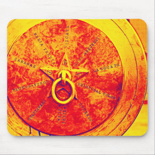 Abstract Grunge Ring n Star Mouse Pad