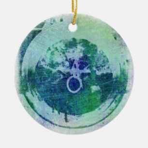 Abstract Grunge Ring n Star Ornament