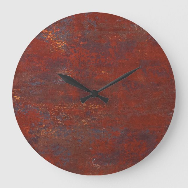 Abstract grunge rusty texture: realistic stucco large clock (Front)