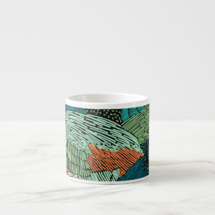 Abstract Grunge: Seamless Pattern Design. Espresso Cup