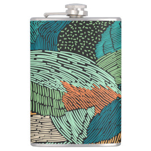 Abstract Grunge: Seamless Pattern Design. Hip Flask