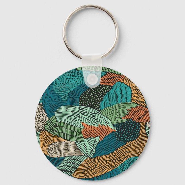Abstract Grunge: Seamless Pattern Design. Key Ring (Front)