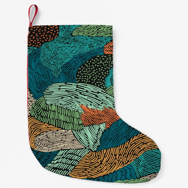 Abstract Grunge: Seamless Pattern Design. Small Christmas Stocking (Front)