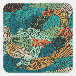 Abstract Grunge: Seamless Pattern Design. Square Sticker